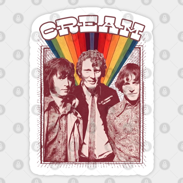 Cream -- 60s Retro Fan Artwork Sticker by DankFutura
